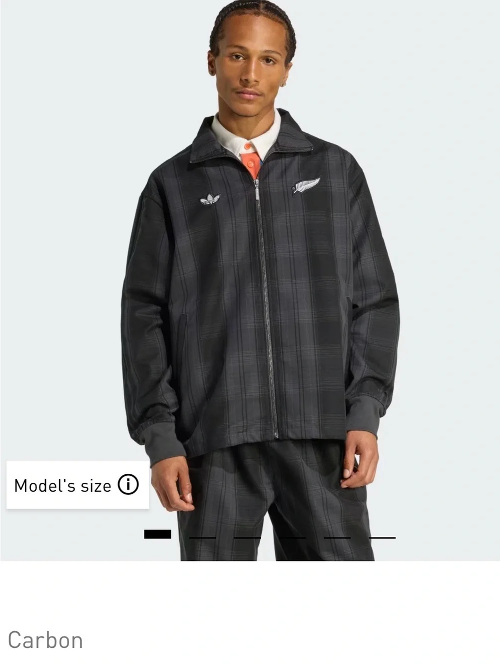 ADIDAS ORIGINALS & ALL BLACKS PLAID WOVEN FIREBIRD TRACK JACKET